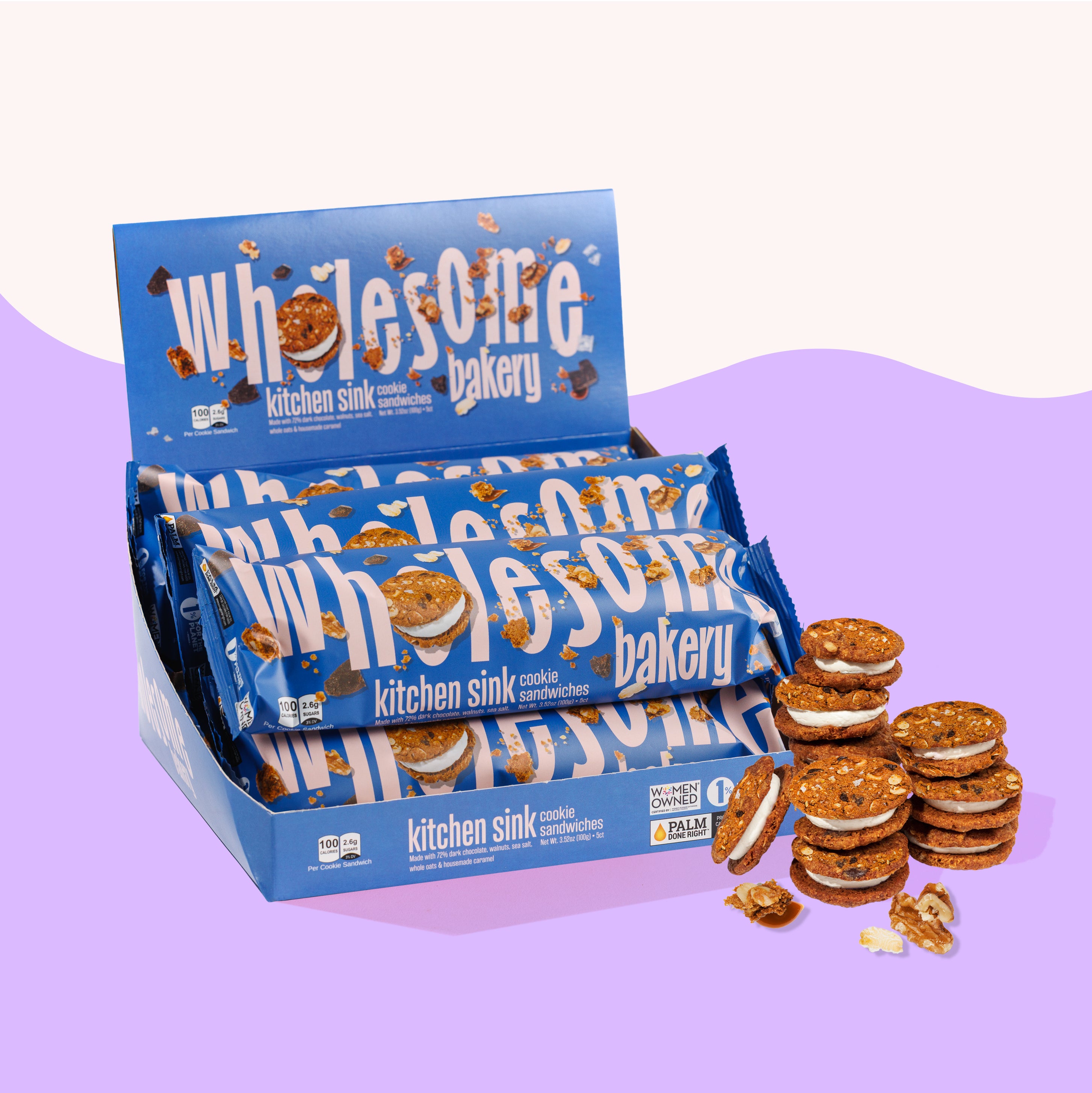 Wholesome Bakery kitchen sink cookie sandwich, vegan gluten-free with multiple mix-ins