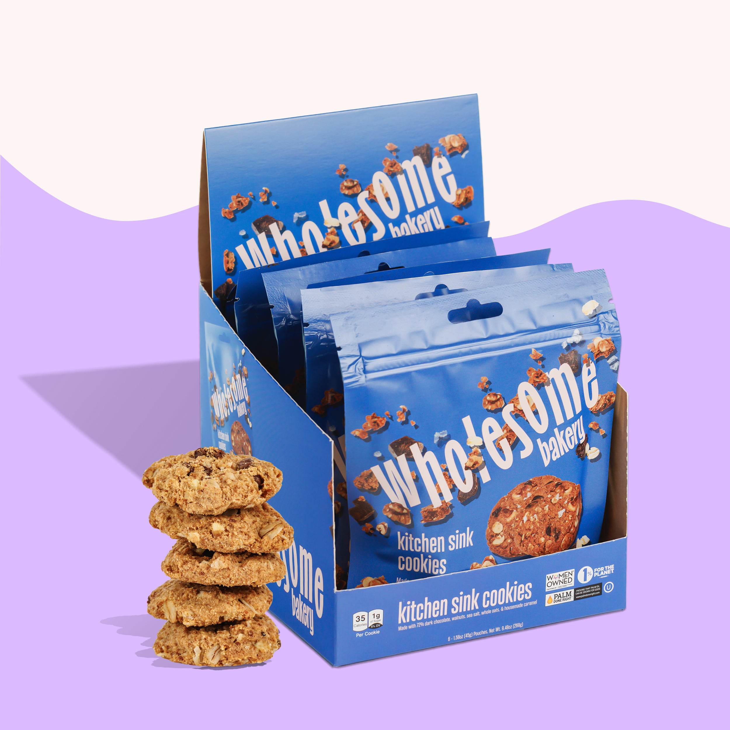 Wholesome Bakery kitchen sink cookies, vegan gluten-free with chocolate and mix-ins