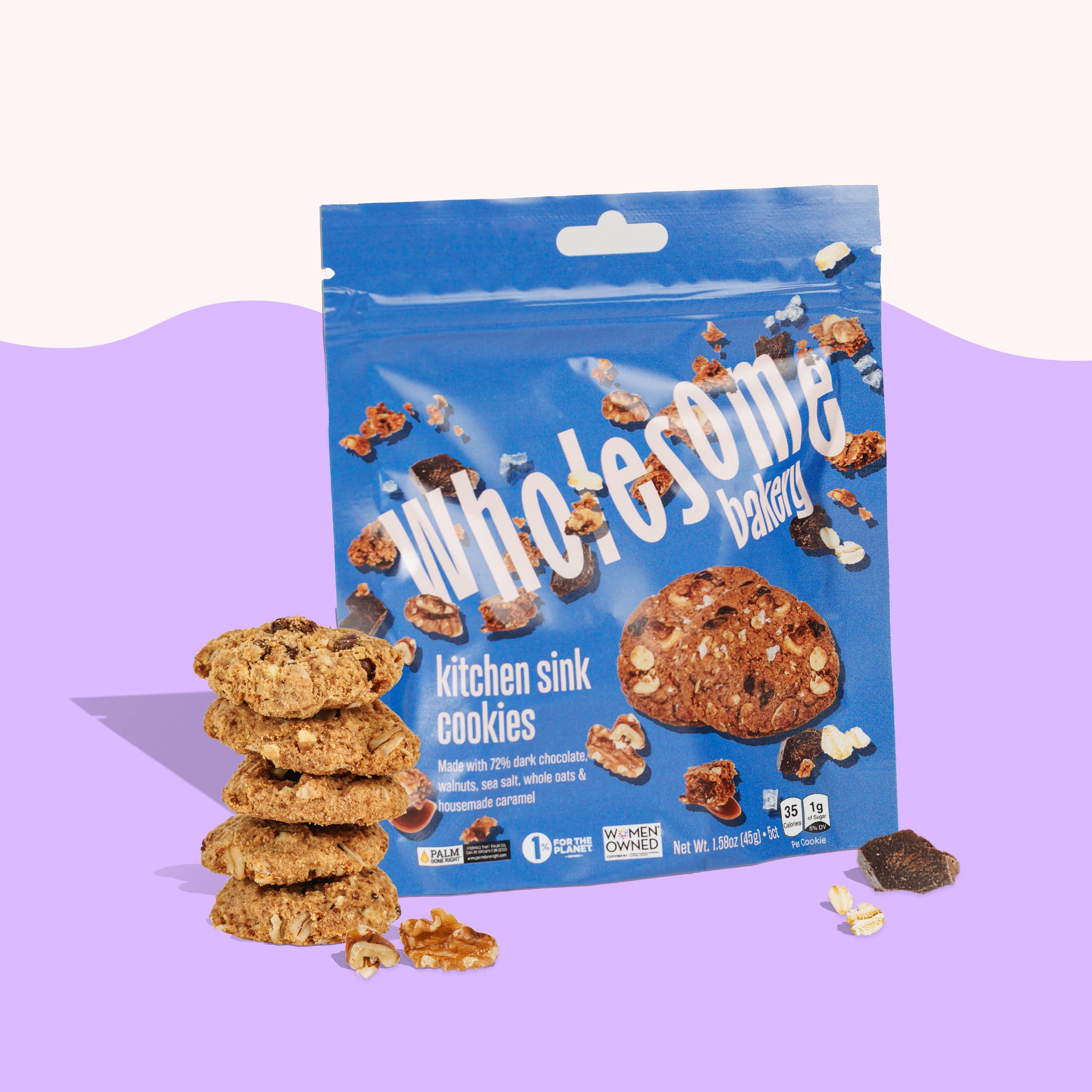 Plant-based allergen-free kitchen sink cookies, no refined sugar, Wholesome Bakery